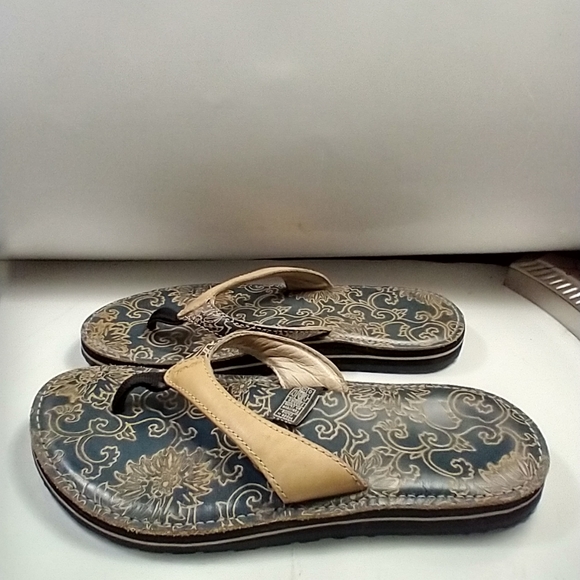 Teva Habit River Floral Leather Sandals Women's sz 7 (6160) - Picture 3 of 9